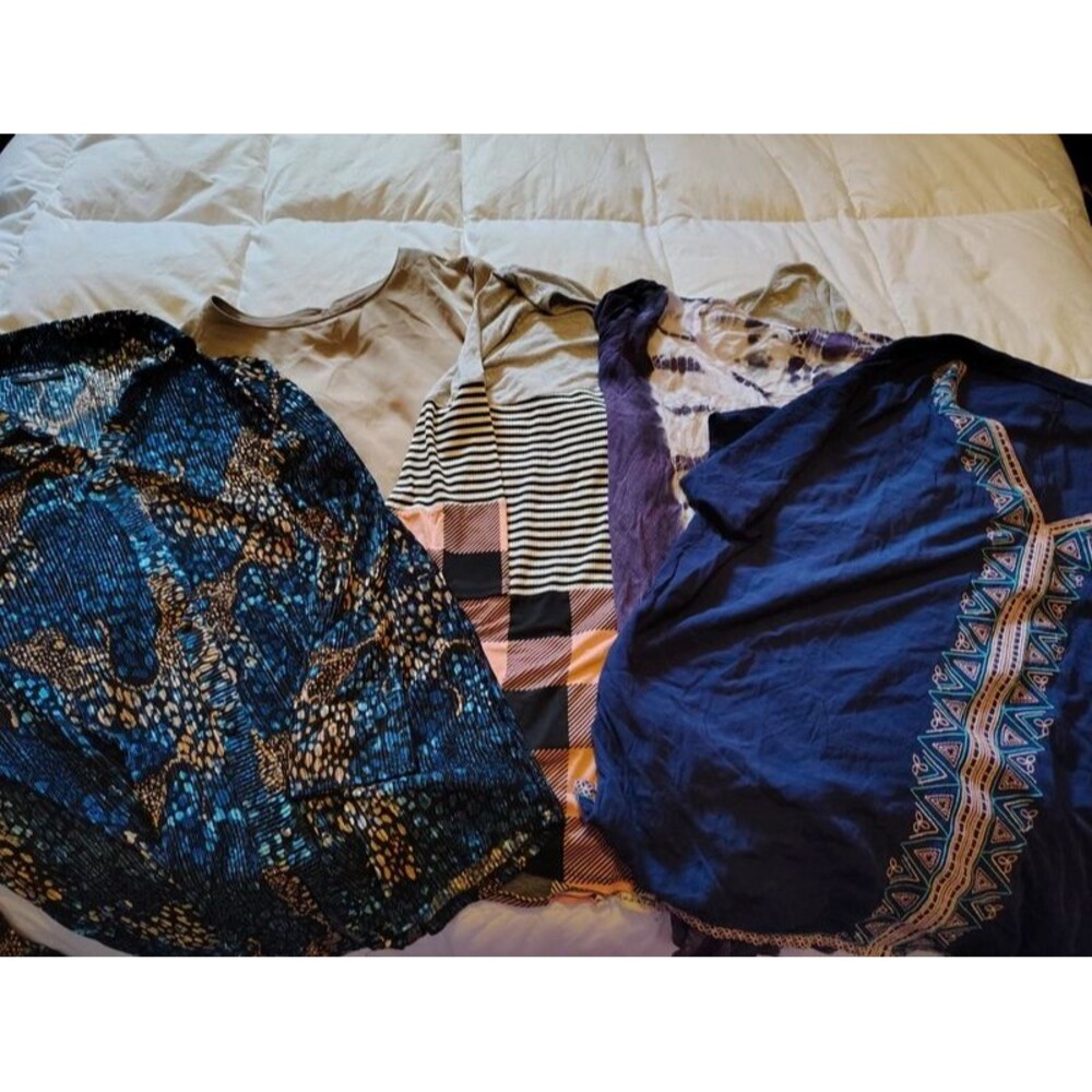 5 plus size women's blouses bundle 2X